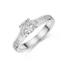 Platinum Round Brilliant 0.60ct Diamond Ring with Mixed Cut Channel Set Shoulders
