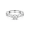 Platinum Round Brilliant 0.60ct Diamond Ring with Mixed Cut Channel Set Shoulders