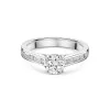 Platinum Round Brilliant 0.75ct Diamond Tulip Set Ring with Channel Set Shoulders