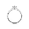 Platinum Round Brilliant 0.40ct Diamond Compass Set Solitaire Ring with Claw Set Shoulders
