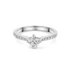 Platinum 4 Claw Compass Set 0.50ct Round Brilliant Diamond Solitaire Ring with Claw Set Shoulders