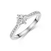 Platinum 4 Claw Compass Set 0.50ct Round Brilliant Diamond Solitaire Ring with Claw Set Shoulders