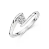 Platinum Round Brilliant 0.40ct Diamond Twist Solitaire Ring