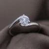 Platinum Round Brilliant 0.75ct Diamond Twist Solitaire Ring