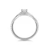 Platinum Round Brilliant Twist 0.33ct Diamond Solitaire Ring with Claw Set Shoulders