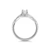 Platinum Round Brilliant Twist 0.50ct Diamond Solitaire Ring with Claw Set Shoulders