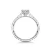 Platinum 6 Claw Tulip Set 0.40ct Round Brilliant Diamond Solitaire Ring with Diamond Shoulders