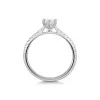 Platinum 6 Claw Tulip Set 0.50ct Round Brilliant Diamond Solitaire with Diamond Shoulders Ring