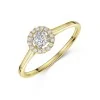 18ct Yellow Gold Round Brilliant 0.25ct Diamond Solitaire Ring with Diamond Halo and Shoulders