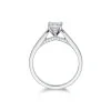 Platinum Princess Cut 0.50ct Diamond V-Shape Solitaire Ring with Diamond Accent