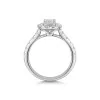 Platinum 1.00ct Princess Cut Diamond Halo Ring 