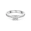 Platinum Princess Cut 0.75ct Diamond Ring with Channel Set Shoulders