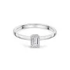 Platinum Emerald Cut 0.50ct Diamond Solitaire Ring with Hidden Halo