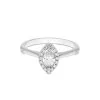 Platinum Marquise Cut 0.33ct Diamond Halo Solitaire Ring