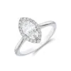 Platinum Marquise Cut 0.75ct Diamond Halo Solitaire Ring