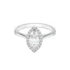 Platinum Marquise Cut 0.75ct Diamond Halo Solitaire Ring