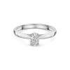 Platinum 0.50ct Oval Diamond Solitaire Ring with Diamond Accent