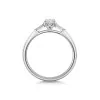 Platinum Oval Cut 0.40ct Diamond Ring with Baguette Shoulders