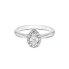 Platinum Pear Cut 0.33ct Diamond Halo Solitaire Ring