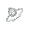 Platinum Pear Cut 0.50ct Diamond Halo Ring