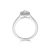 Platinum Pear Cut 0.50ct Diamond Halo Ring