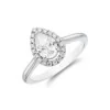 Platinum Pear Cut 0.75ct Diamond Halo Solitaire Ring