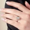 Platinum Pear Cut 0.75ct Diamond Halo Solitaire Ring