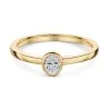 9ct Yellow Gold Oval Cut 0.25ct Diamond Solitaire Ring 
