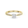 9ct Yellow Gold 0.25ct Round Brilliant Diamond Ring with Diamond Shoulders