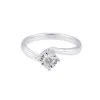 9ct White Gold Brilliant Cut 0.15ct Diamond Twist Solitaire Ring