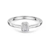 9ct White Gold Emerald Cut 0.25ct Diamond Solitaire Ring