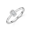 9ct White Gold Emerald Cut 0.25ct Diamond Solitaire Ring