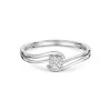 9ct White Gold Round Brilliant 0.10ct Diamond Twist Solitaire Ring