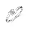 9ct White Gold Round Brilliant 0.10ct Diamond Twist Solitaire Ring