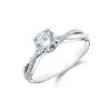 Platinum Brilliant Cut 1.00ct Diamond Twist Solitaire Ring