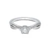 Platinum Brilliant Cut 0.50ct Diamond Twist Solitaire Ring