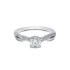 Platinum Brilliant Cut 0.75ct Diamond Twist Solitaire Ring