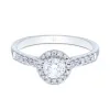 Platinum Brilliant Cut 0.60ct Diamond Halo Solitaire Ring 3