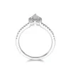 18ct White Gold Pear Cut 0.50ct Diamond Halo Ring