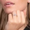 18ct White Gold Pear Cut 0.50ct Diamond Halo Ring