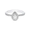 18ct White Gold Pear Cut 0.50ct Diamond Halo Ring