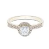 18ct Yellow Gold Brilliant Cut 0.75ct Diamond Halo Solitaire Ring