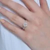 Platinum Princess Cut 0.65ct Diamond Halo Ring