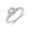 Platinum Princess Cut 0.65ct Diamond Halo Ring
