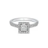 Platinum Princess Cut 0.85ct Diamond Halo Ring