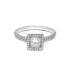 Platinum Princess Cut 1.15ct Diamond Halo Ring