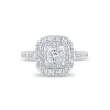 Platinum Princess Cut 1.00ct Diamond Double Halo Ring