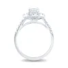 Platinum Princess Cut 1.00ct Diamond Double Halo Ring