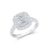 Platinum Princess Cut 1.00ct Diamond Double Halo Ring