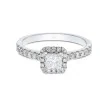 Platinum Princess Cut 0.80ct Diamond Halo Ring